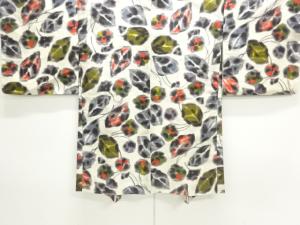 大正ロマン　草花模様織り出し銘仙羽織